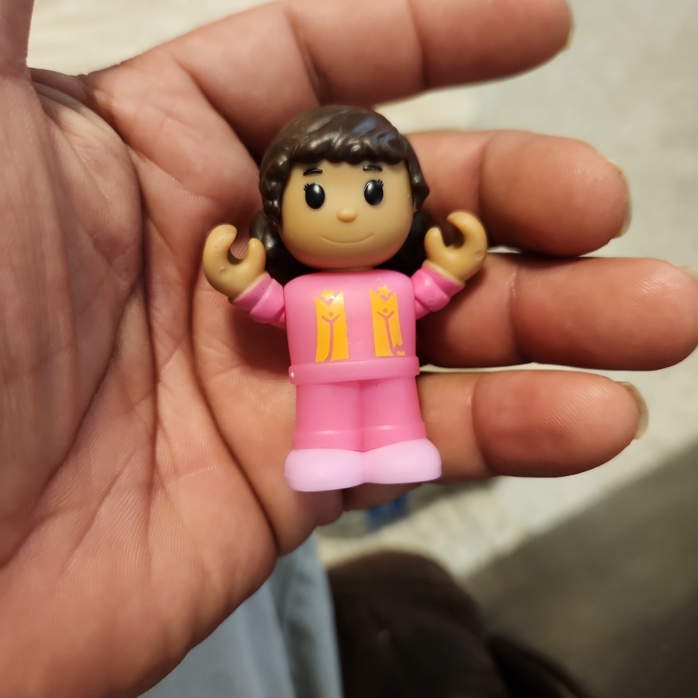 Fisher-Price Pink Little People Girl Figure with Brown Hair